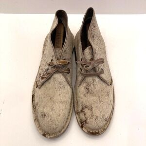 Vintage Bata Safari Boots Cowhair Leather Kenya Men's US‎ 10.5 UK 10 Brown Fur